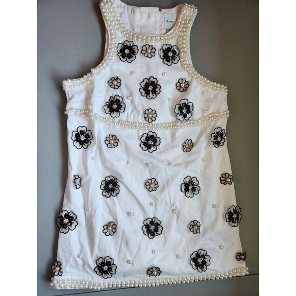NWD Maeve 3D Embellished Pearl Shift Mini Dress Sz XSP Petite White #9N501 - Picture 2 of 14